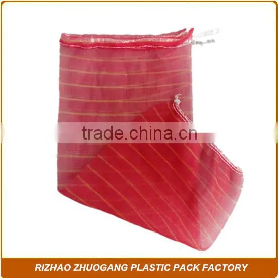 Red Tubular Mesh Bag for Vegetables, Ruits