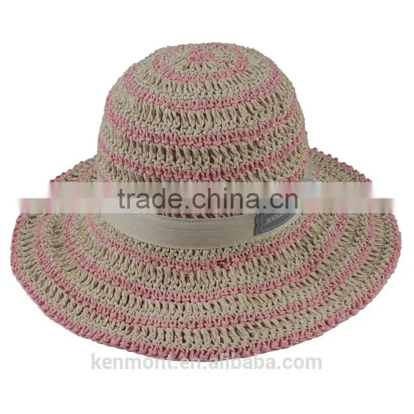 Fashion Ladies Summer Promotional Cheap Beach Hat Paper Straw Hat photo-6