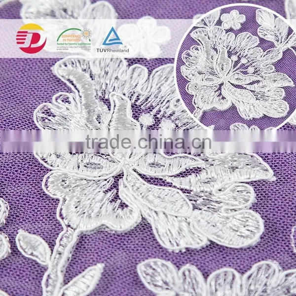 Wholesale Cheap Nylon Cotton 3d Flower Lace Embroidered New York Wholesale Fabric Lace for Dress photo-6