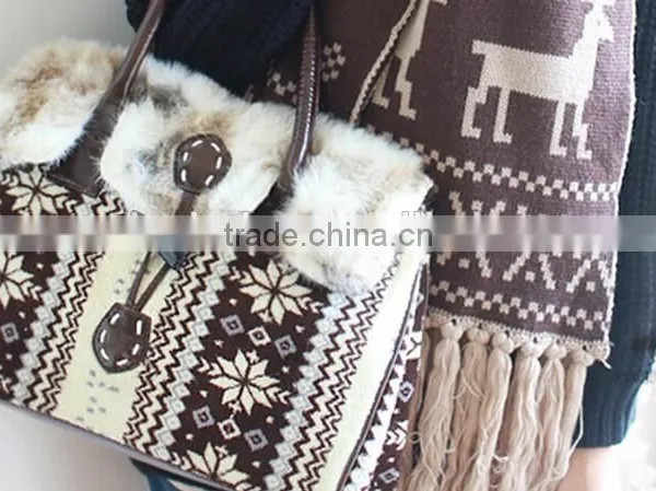 Hot Sale Fashion Ladies Snowflake Designer Handbags Fur Handbag photo-6