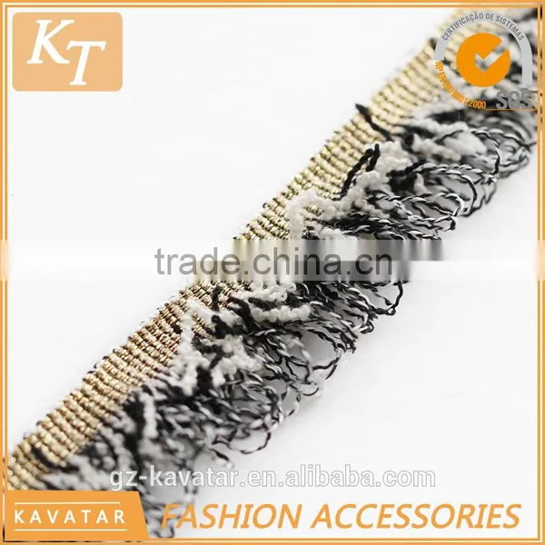 Multi-color Single Side Fringed Tirm for Lady Wearing photo-5