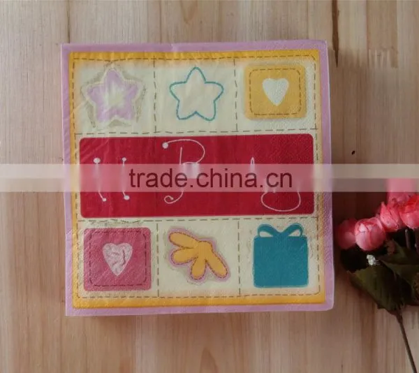 100% Virgin Wood Pulp 2ly Custom Print Kids Paper Napkin Napkin for Birth Day Party photo-6