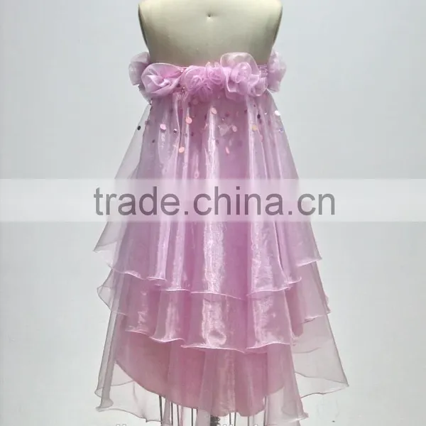Chaozhou Wholesale Pink Organza Homecoming Cocktail Evening Dress photo-3