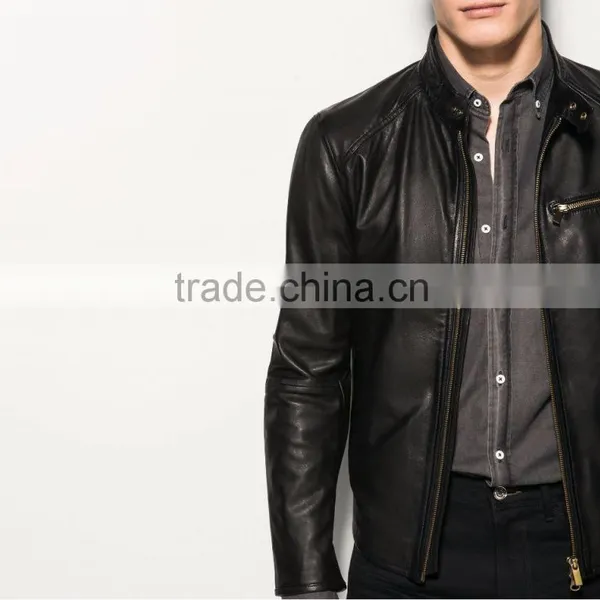 Leather Jacket With Brass Zips Wholesale photo-2