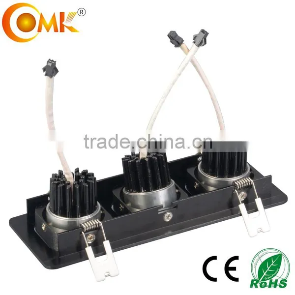 3*5W Dimmable Three Heads Design Led Cob Grille Light With Brushed Black photo-2
