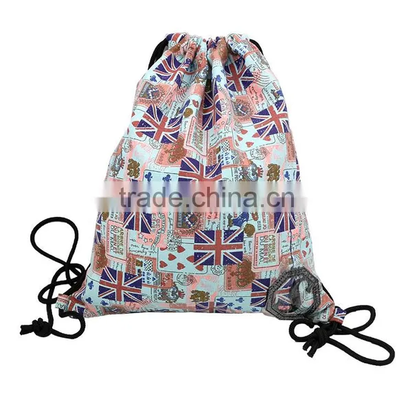 Customized Printing Canvas Backpack Drawstring Bag, Shopping Bag With Handle photo-2