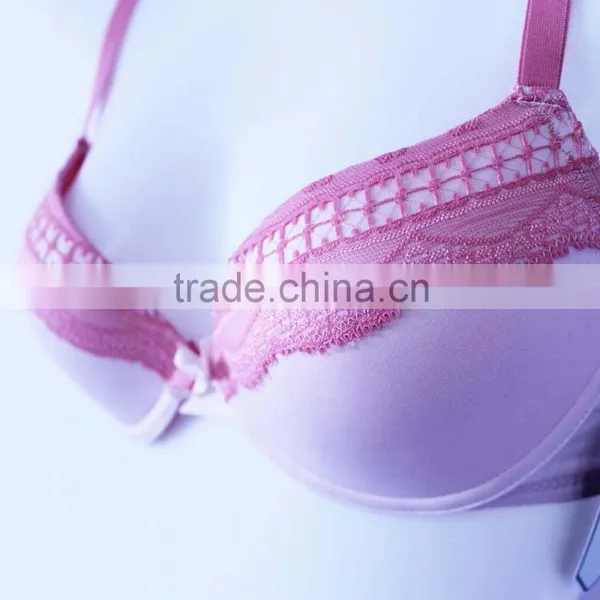 OEM Service Young Ladies Ahh Bra With Pads Cotton Bra With Lace photo-2