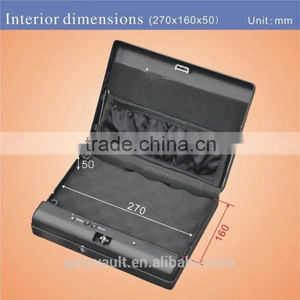 Wholesale- MS500 Micro Vault Biometric Fingerprint Handgun Pistol Small Car Security Storage Steel Safe Box / Gun Vault photo-2