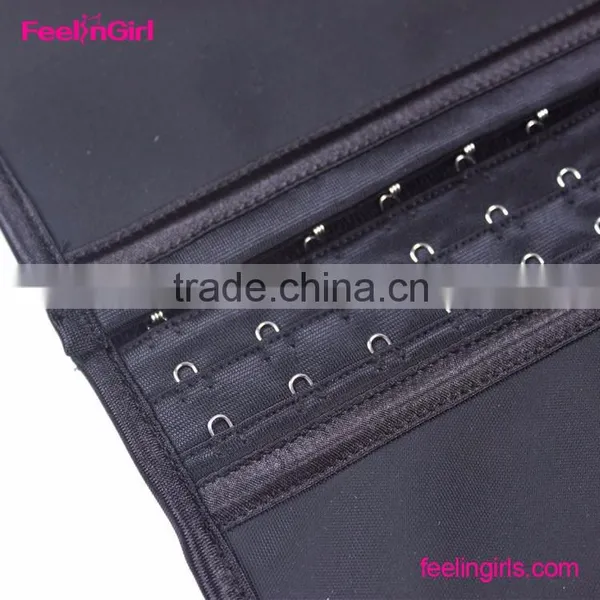 Black 9 Steel Boned Trimming Shaper Latex Waist Corset photo-6