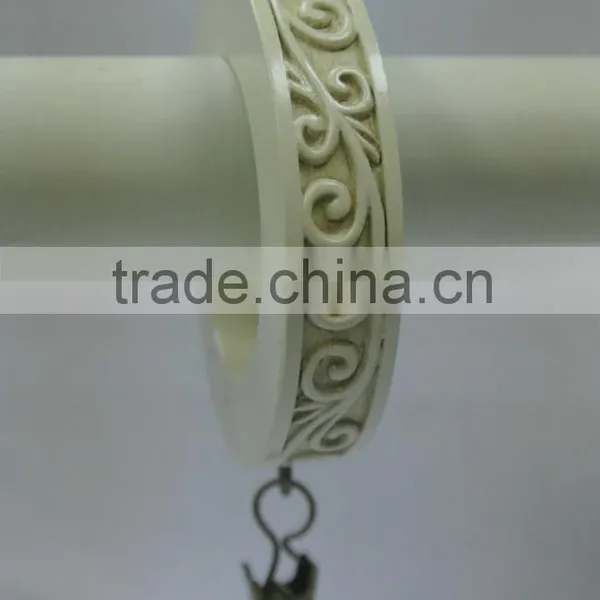 Decorative Designer Silver Curtain Rod Rings With Clips For 1", 1-1/4" & 1-1/2" Drapery Rods photo-2