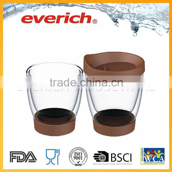 Top Quality Practical Set Of Best Friends Silicone Grip Double Wall Glass Cup photo-4