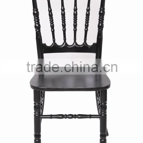 Black Party Hotel Wedding Banquet Rental Wood Napoleon Chair photo-2