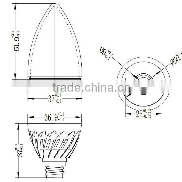 Candle Light 3W 4W 5W Light Bulb Housing photo-3