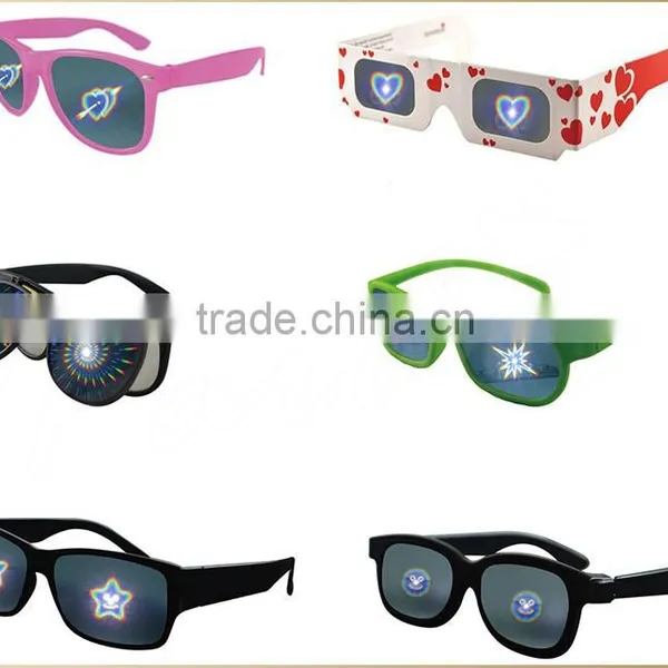 Spiral, Heart, Rainbow Pattern 3D Fractal,diffusion,fireworks Glasses photo-2
