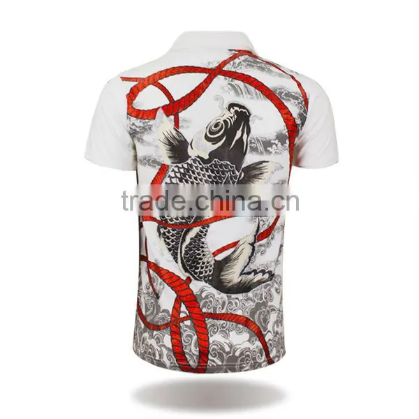 Water Silkscreen Printing Polo t Shirt Custom Made Fish Clothing photo-2