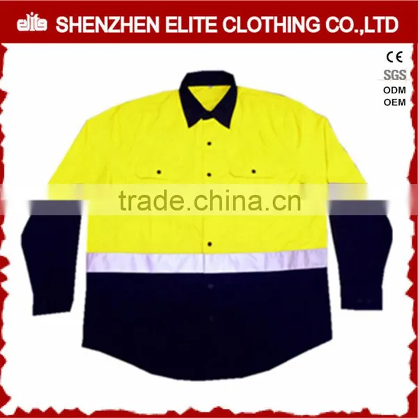 High Quality 3M Reflective Tape Men hi Vis Work Shirts