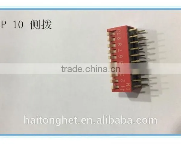 10 Position 10 Pins Red Color DIP Slide Type Switch photo-3