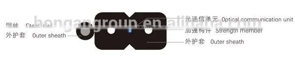OUTDOOR FIBER OPTICAL BOW-TYPE DROP CABLE 2 CORES