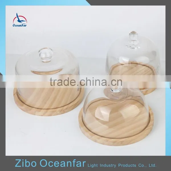 Hot Sale Bell Jar Glass Dome Cloche Designer Home Decor Glass Bell Cloche With Wood Base