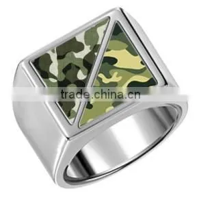 Modern Style 316L Stainless Steel Men Camo Rings Jewelry photo-3