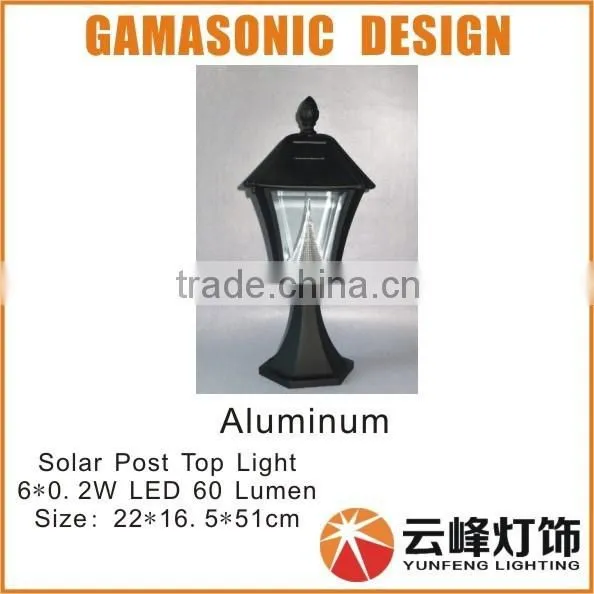 GAMASONIC Solar Gate Post Light Solar Wall Top Light