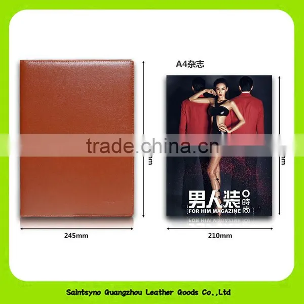 Embossing Conference A4 Document Foldable Leather Expandable File Folder photo-4