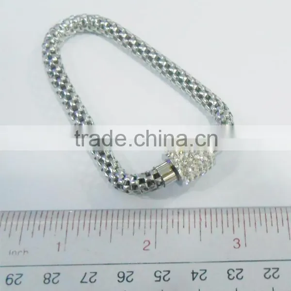 Stainless Steel Magnet Bracelet With Crystal Charm photo-2