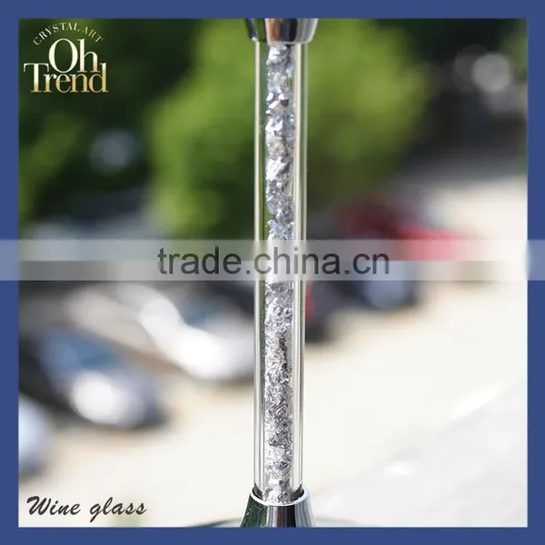 Wholesale 550 ml Goblet Crystal Stylish Red Wine Glasses/ Drinking Glasses Wine Glass With Silver Stem for Patty photo-3