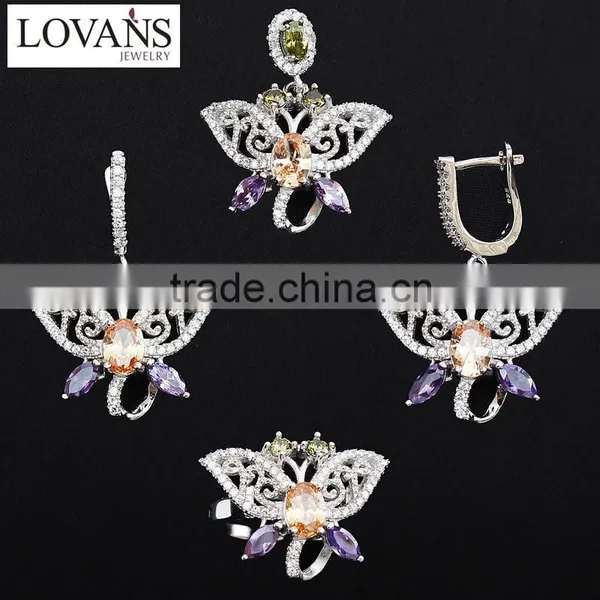 Rhinestone Jewelry Set Blue Sapphire Ring Most Popular Products Fahionable Products TZ-0183 photo-3