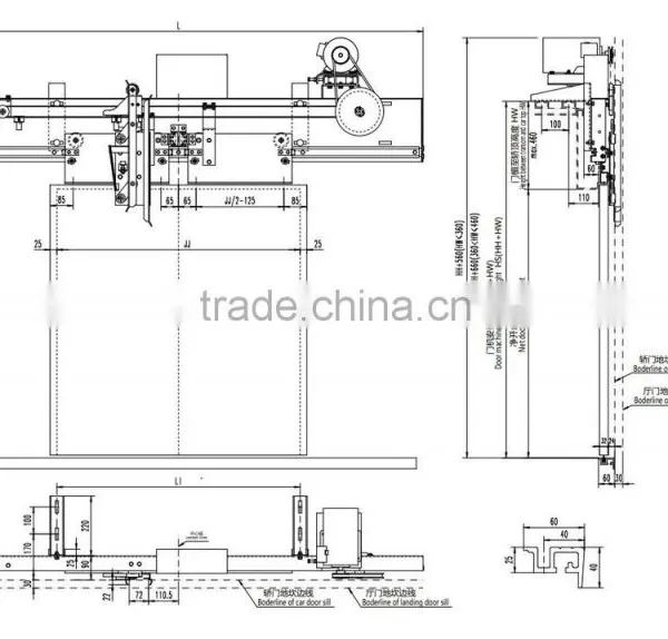XD1406 Synchronous Belt Drive Center Opening Door Machine / Door Operator for Elevator Cabin photo-5