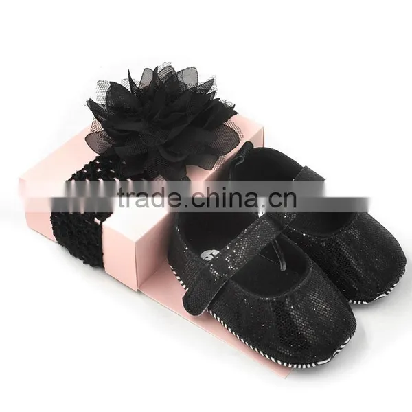 2016 Christening Shoes for Baby Girl Wholesale Boutique Summer Baby Shoes Cheap Baby Shoes Matching Headband photo-6