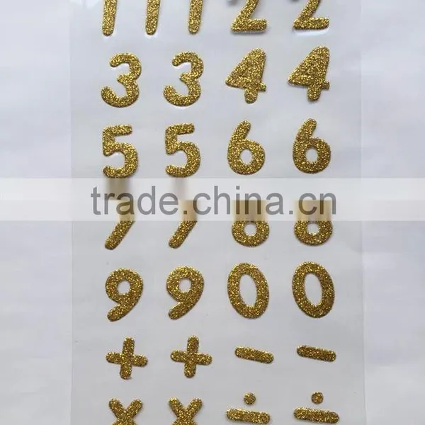 Glitter Rhinestones Self Adhesive Number Custom Sticker Sheet photo-3
