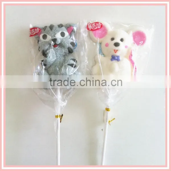 Halal Cotton Candy Rabbit / Butterfly / Worm Shape Marshmallow Kakob Lollipop photo-4