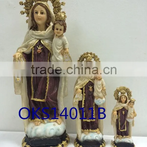 Factory 2016 Resin Religious Virgin Mary and Baby Juesus Statue Tabletop photo-6