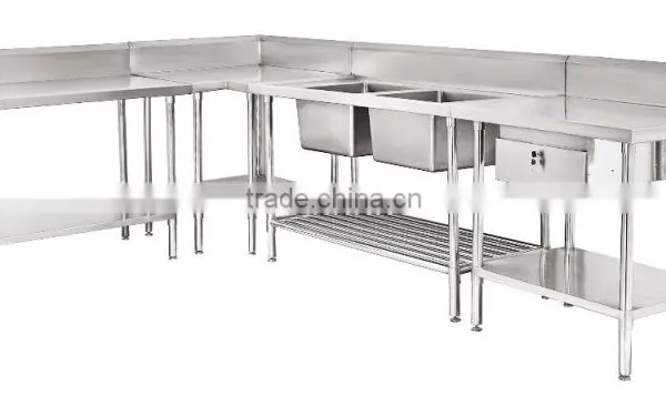 Stainless Steel Corner Work Bench For Commercial Kitchen Work Bench photo-2