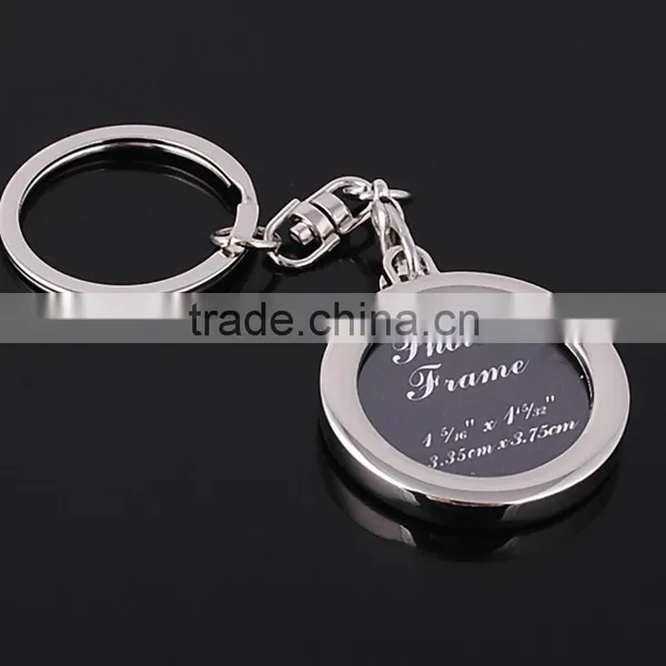 New Heart Creative Different Shape Metal Photo Frame Key Chain Ring Keychainains/Oval Round Metal Key Chains photo-3
