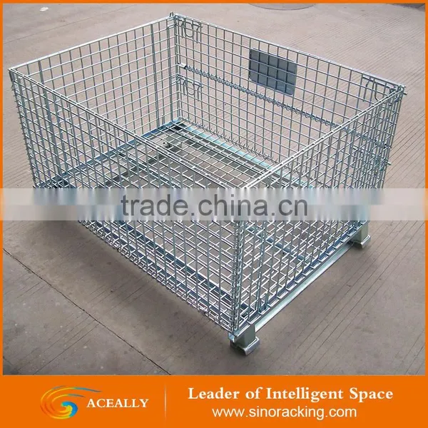 Aceally Foldable Wire Mesh Pallet Box/demountable Steel Storage Cage for Sale photo-6