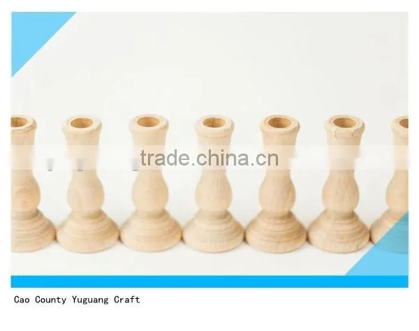 3 Inch Tall Unfinished Wooden Candle Holders for Wedding Decor photo-2