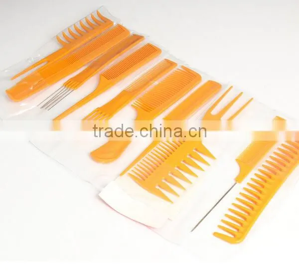 10pcs Professional Salon Hair Styling Hairdressing Black Plastic BarbersBrush Combs Set Hair Comb Set,Good for Barber photo-3