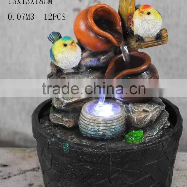 Indoor Resin Bird Mini Tabletop Water Fountain for Home Decoration photo-4