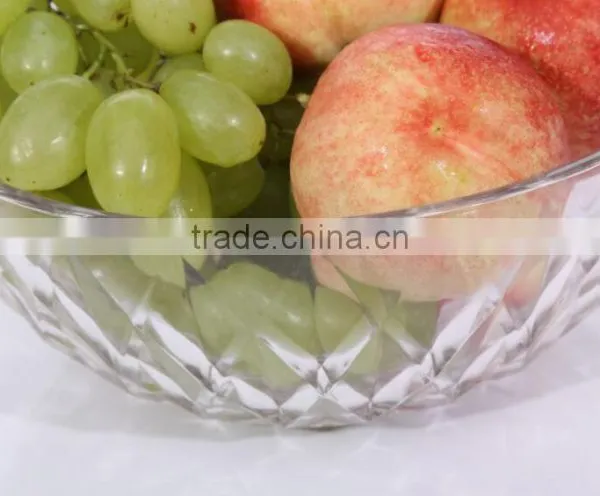 Set 5 Engraving Large Clear Decorative Glass Salad Bowls photo-4