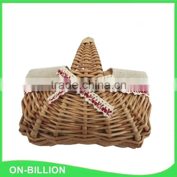 Handled Natural Wicker Decorating Flower Girl Basket photo-4