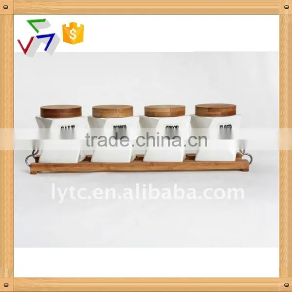 Ceramic Porcelain Canister Set,ceramic Tea Sugar Coffee Jar, Ceramic Canister,airtight Canister With Bamboo Lid photo-5