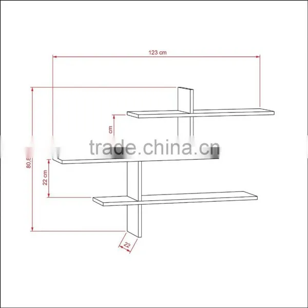 Home Wall Decoration New Design Wall Shelving Rack 3 Tier Wooden Floating Shelf Wholesale photo-3