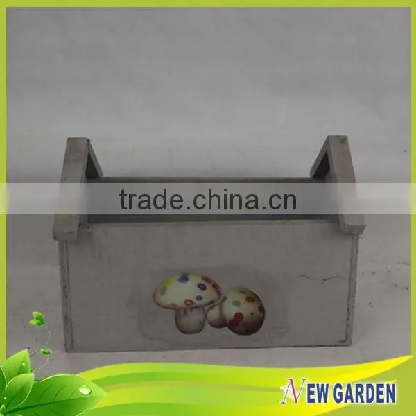 Modern Outdoor White Wood Planter,House Shape Flower Pot photo-5