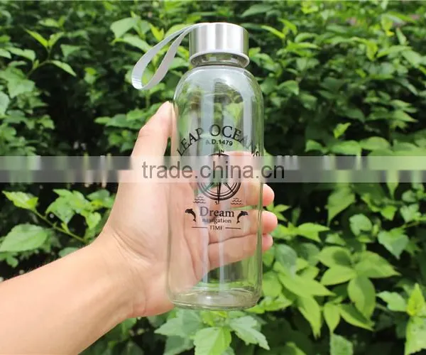 Frosted Glass Water Bottle With Cloth Cover photo-2