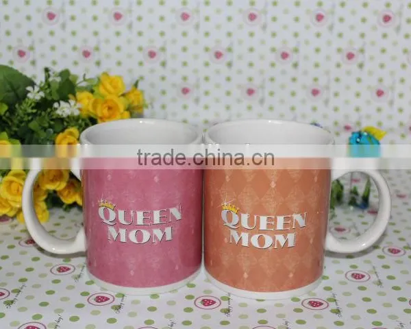 2014 Year Hot Sale 11oz Straight Body Ceramic New Bone China Round Decal Coffee Mug photo-2