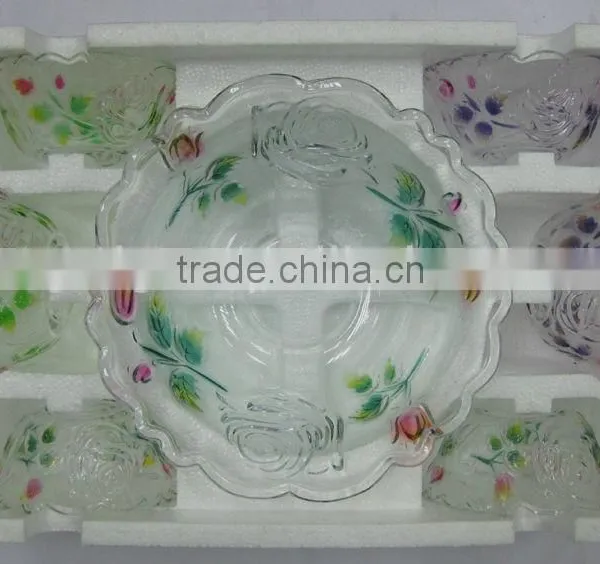 JK044 7pcs Glass Salad Bowl Set With Spray Deco photo-3