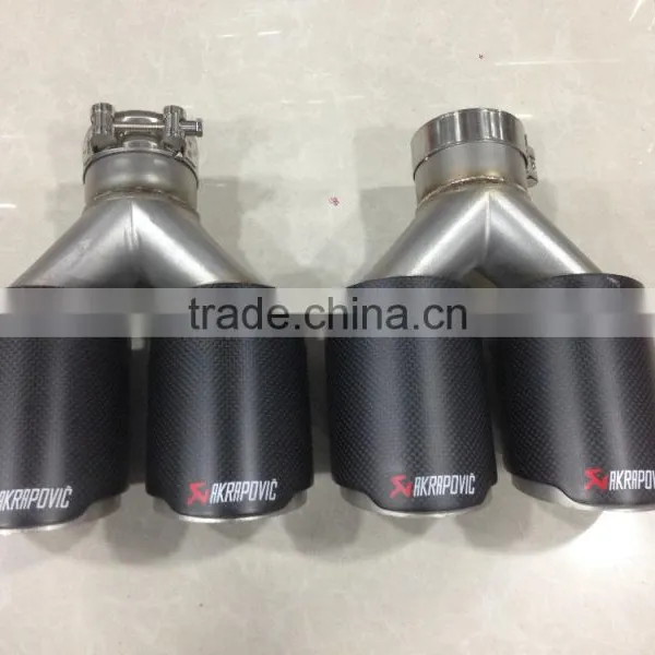 New Style Akrapovic Exhaust Muffler Tip Universal Double End Pipe Carbon Fiber Universal Exhaust Tips photo-4