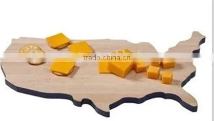 FDA&LFGB, New Design With Country Shape of Bamboo Cutting Board photo-2